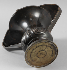 Japanese Bronze Vase,  Archaic Baluster Form with Flying Handles and Raised Coil Decoration