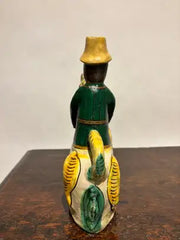 19th Century Spanish Talavera Glazed Ceramic Horse and Rider
