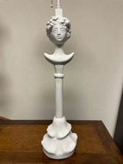 Pair Painted Plaster Table Lamps After Alberto Giacometti, "Tete de Femme"