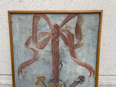 18th Century Italian Trompe L'Oeil Painting On Canvas Of Musical Instruments