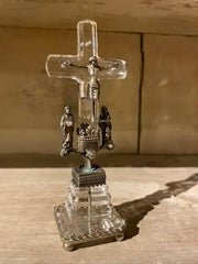 18th Century Italian Baroque Silver and Rock Crystal Crucifix