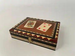 Mid-20th Century Inlaid Moroccan Playing Card Case Box