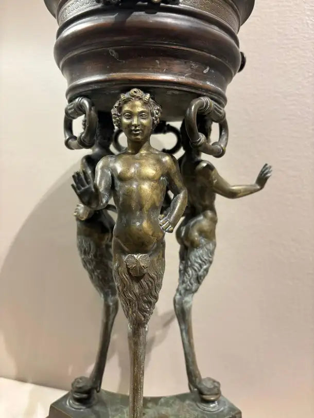 19th Century Italian Grand Tour Bronze Brazier, Ancient Pompeii Original