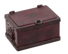 Late 19th Century Painted Red Iron Lock Box