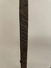 Pair of African Iron Bandaka Hoe Currency, Mounted on Custom Steel Bases