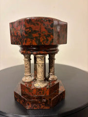 19th Century Italian Hardstone Urn Miniature Font Signed and Dated 1834