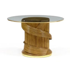 Italian Rattan Glass Top Center Table