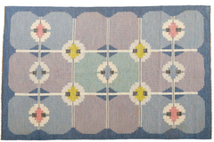 Ingegerd Silow Handwoven Wool Carpet in Rölakan Flatweave Technique