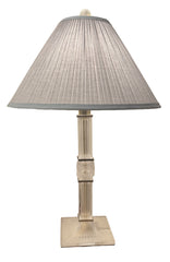 Lalique 'Josephine' Frosted Glass Table Lamps, Pair, Designed by Marc Lalique, Gilt Metal-Mounted, Lalique R. France