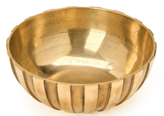 Emil Lausen Polished Bronze Bowl with Grooved Relief
