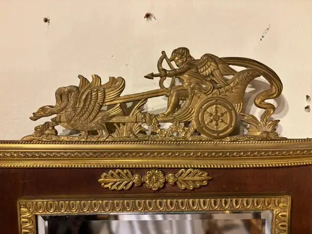French Empire Style Gilt Bronze Two Light Candle Sconce with Swan Decoration