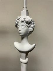 Pair Painted Plaster Table Lamps After Alberto Giacometti, "Tete de Femme"