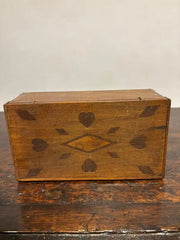 19th Century Folk Art Box with Inlaid Hearts