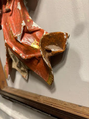 Italian Baroque Painted and Gilt Wood Winged Angel Playing a Violin