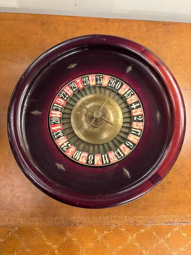 19th Century Continental Roulette Wheel with Lacquered Finish