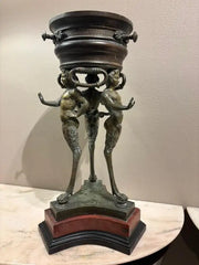 19th Century Italian Grand Tour Bronze Brazier, Ancient Pompeii Original