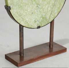 Large Green Jade Bi Disc Sculpture