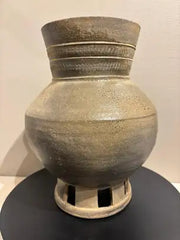 Korean Earthenware Pedestal Vessel, Three Kingdoms Period, 57 BC - 668 AD
