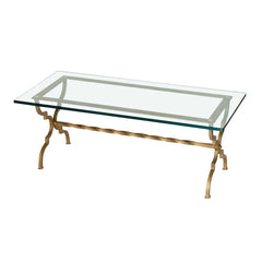 French Hand Forged Gilt Iron Coffee Table
