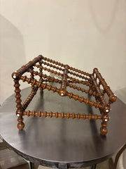19th Century English Regency Turned Elmwood Book Stand with Bone Decoration