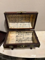 19th Century Chinese Rosewood Octagonal Box with Brass Mounts