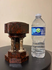 19th Century Italian Hardstone Urn Miniature Font Signed and Dated 1834