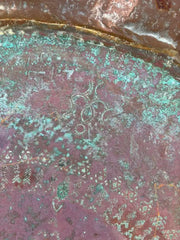 Moroccan Copper Charger With Etched Designs and Great Color