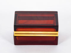 Mid-Century Italian Amber Color Glass Box