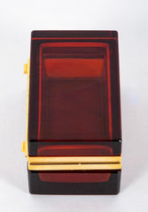 Mid-Century Italian Amber Color Glass Box