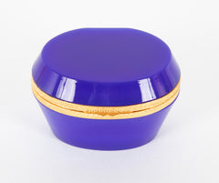 An Oval Mid 20th Century Blue Opaline Glass Box