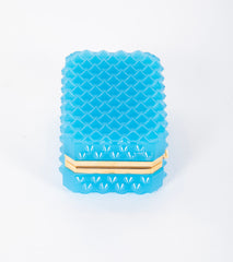 A French Turquoise Opaline Glass Box with Raised Bubbles