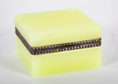 Mid-Century Lemon Colored Opaline Glass Box