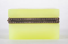 Mid-Century Lemon Colored Opaline Glass Box
