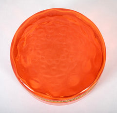 A Bright Orange Round Murano Glass Box