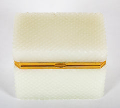 Mid-Century French White Opaline Glass Box