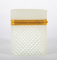 Mid-Century French White Opaline Glass Box