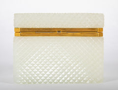 Mid-Century French White Opaline Glass Box