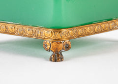 A French Green Opaline Glass Cachepot with Gilt Mounting