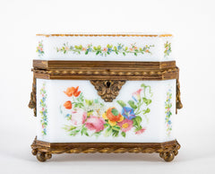 Baccarat Hand Painted Opaline Glass Perfume Casket