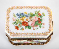 Baccarat Hand Painted Opaline Glass Perfume Casket