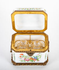 Baccarat Hand Painted Opaline Glass Perfume Casket