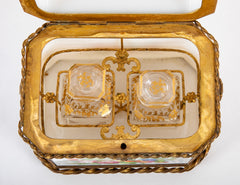 Baccarat Hand Painted Opaline Glass Perfume Casket