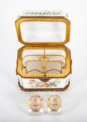 Baccarat Hand Painted Opaline Glass Perfume Casket