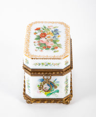 Baccarat Hand Painted Opaline Glass Perfume Casket