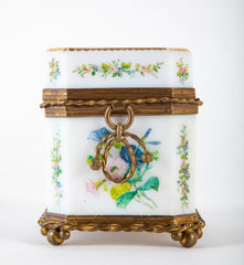 Baccarat Hand Painted Opaline Glass Perfume Casket