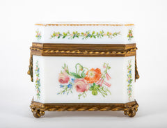 Baccarat Hand Painted Opaline Glass Perfume Casket