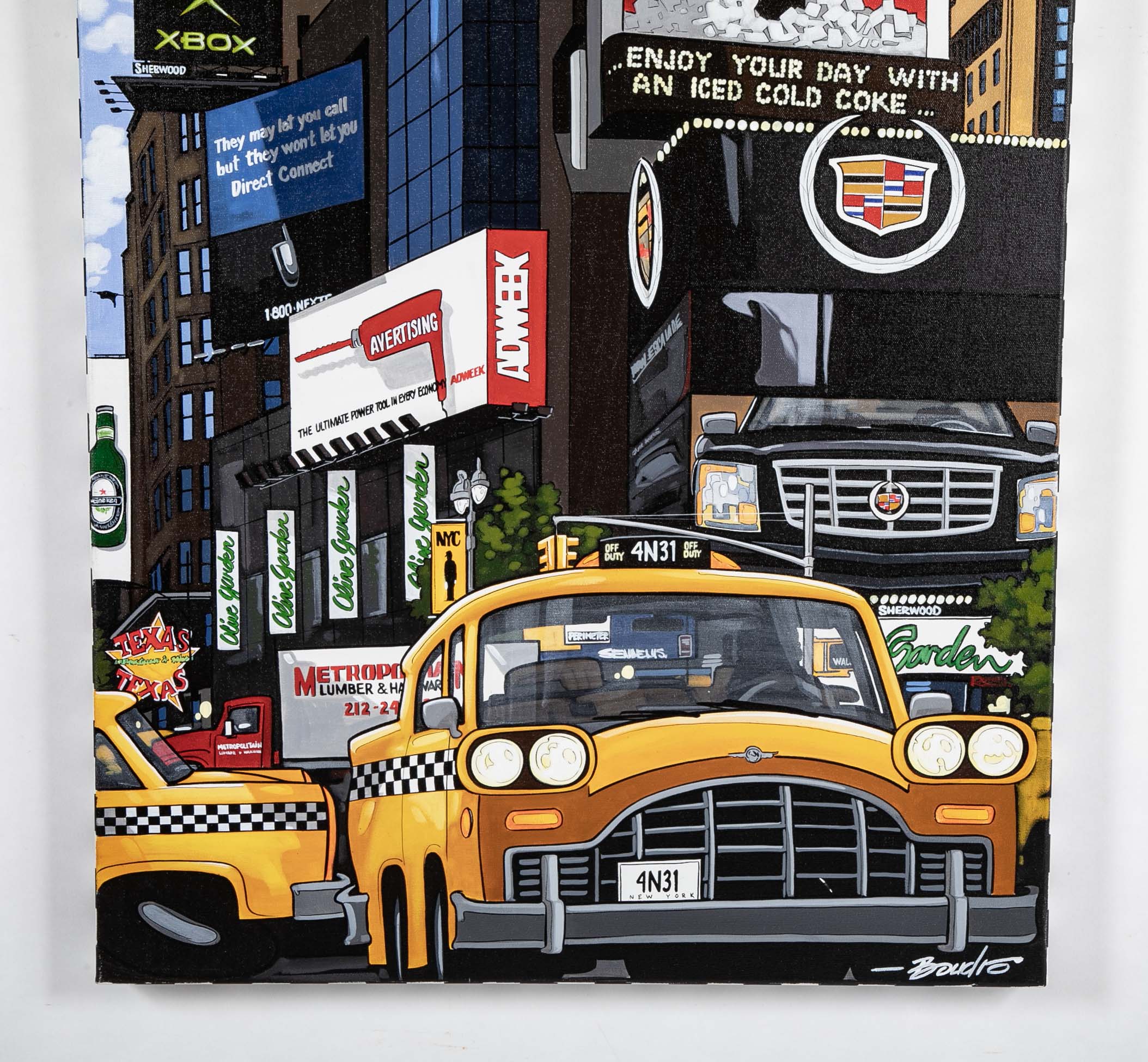 Acrylic on Canvas of Times Square by Canadian Artist Guy Boudro