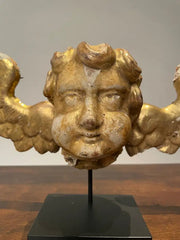 18th Century Italian Gilt Wood Winged Angel Putto