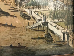 18th Century Color Engraving of Westminster, Somerset House in Original Frame