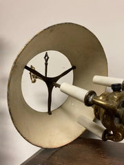An Early 19th Century French Bouillotte Lamp with Green Tole Shade